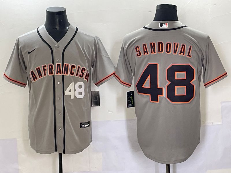 Men 2025 San Francisco Giants #48 Sandoval Grey Game Nike MLB Jersey style 5->san francisco giants->MLB Jersey